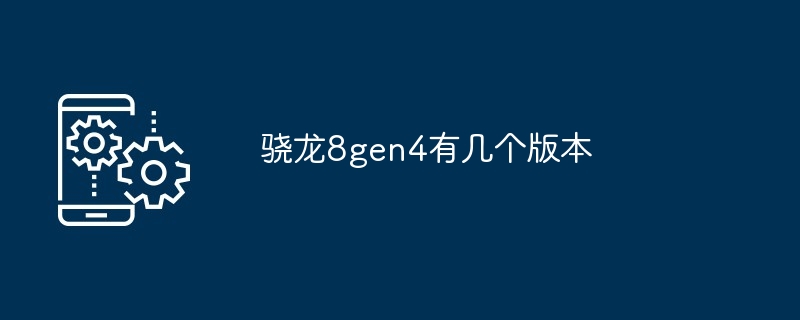 2024骁龙8gen4有几个版本