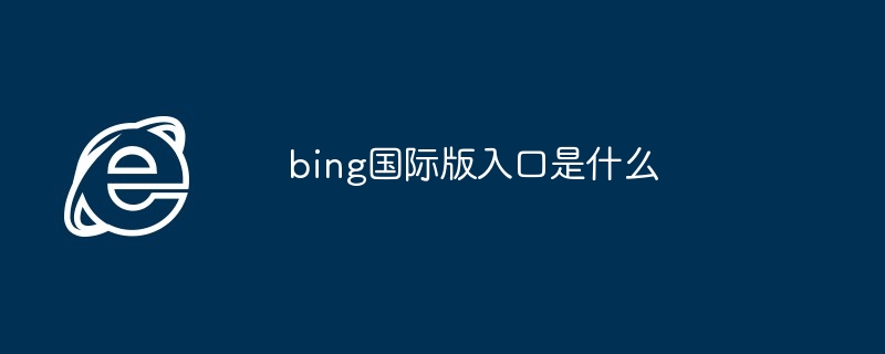 2024bing国际版入口是什么