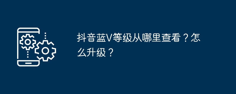 抖音蓝V等级从哪里查看？怎么升级？