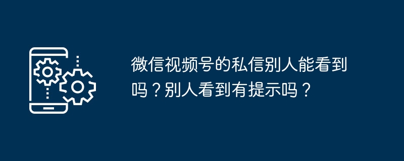 微信视频号的私信别人能看到吗？别人看到有提示吗？