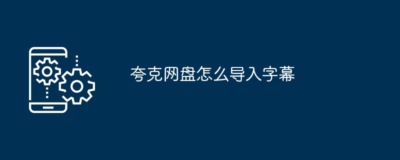 夸克网盘怎么导入字幕