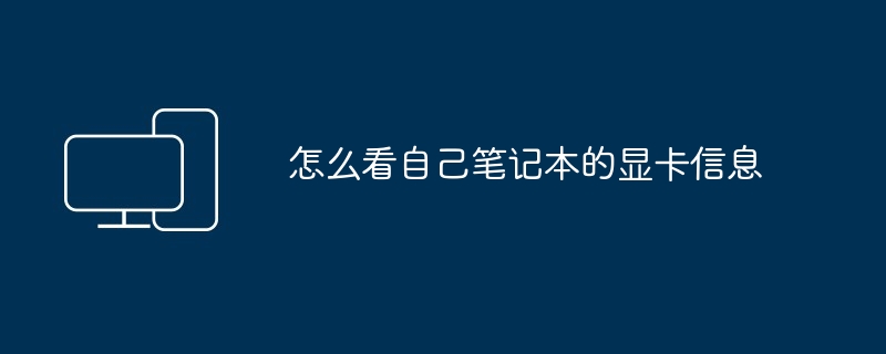 怎么看自己笔记本的显卡信息