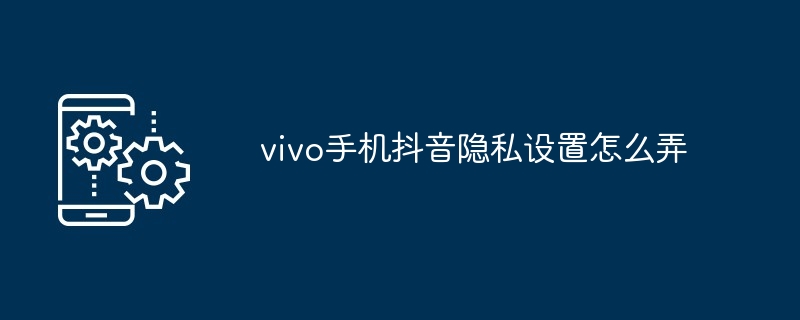 vivo手机抖音隐私设置怎么弄