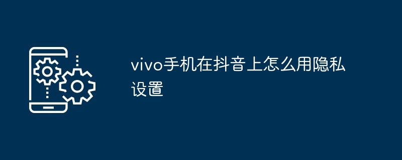 vivo手机在抖音上怎么用隐私设置