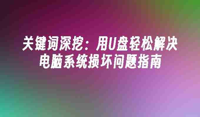 2024年关键词深挖：用U盘轻松解决电脑系统损坏问题指南