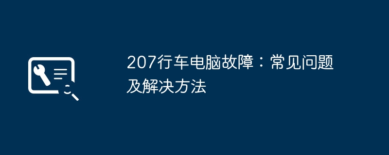 2024年207行车电脑故障：常见问题及解决方法