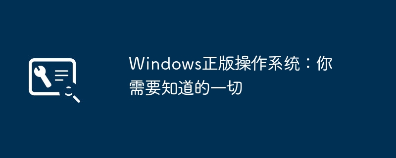 2024年Windows正版操作系统：你需要知道的一切