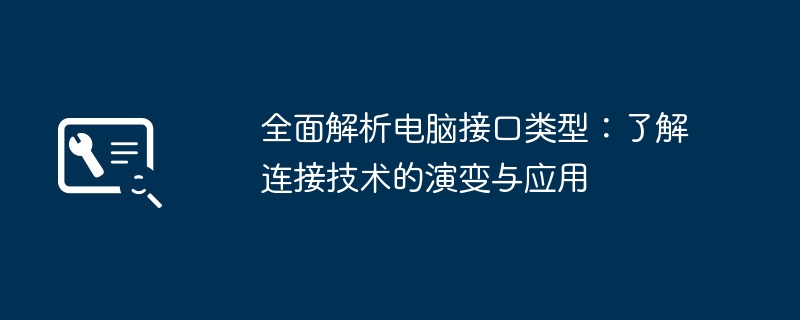 2024年全面解析电脑接口类型：了解连接技术的演变与应用