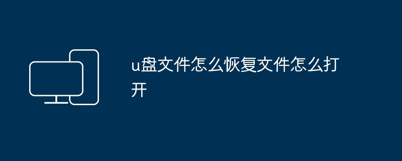 2024年u盘文件怎么恢复文件怎么打开