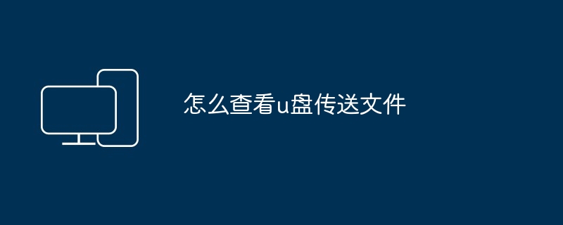 2024年怎么查看u盘传送文件