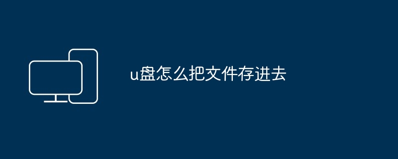 2024年u盘怎么把文件存进去