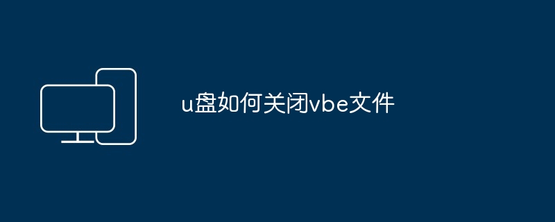 2024年u盘如何关闭vbe文件