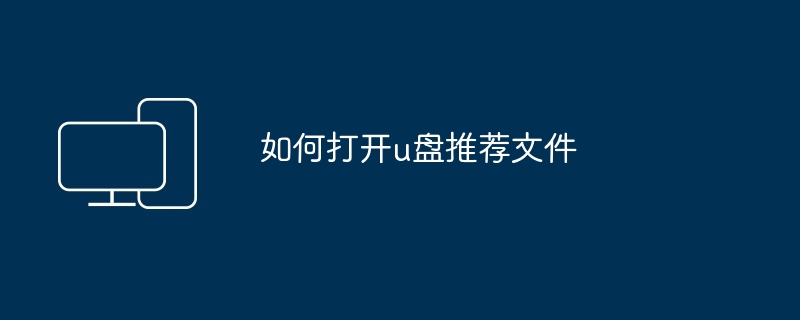 2024年如何打开u盘推荐文件