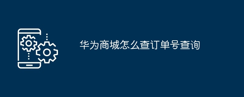 2024年华为商城怎么查订单号查询