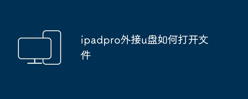 2024年ipadpro外接u盘如何打开文件