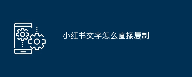 2024年小红书文字怎么直接复制