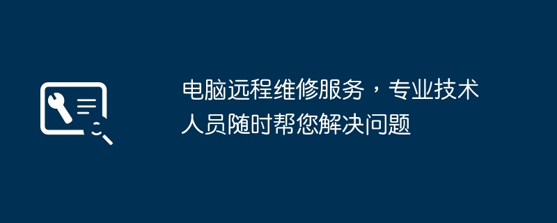 2024年电脑远程维修服务，专业技术人员随时帮您解决问题