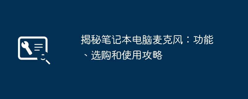 2024年揭秘笔记本电脑麦克风：功能、选购和使用攻略