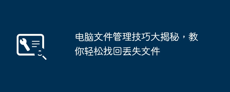 2024年电脑文件管理技巧大揭秘，教你轻松找回丢失文件