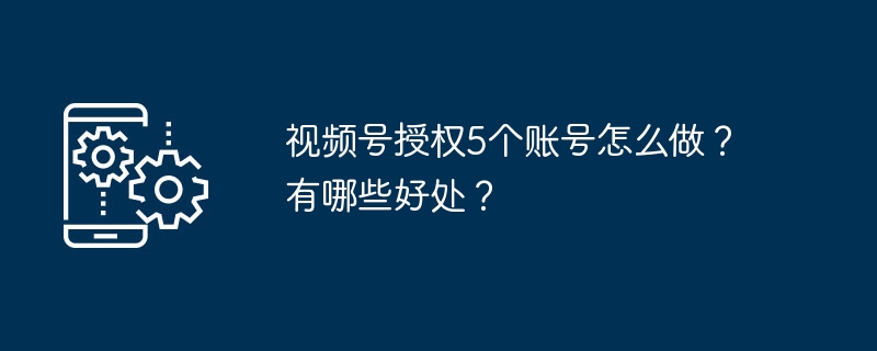 2024年视频号授权5个账号怎么做？有哪些好处？