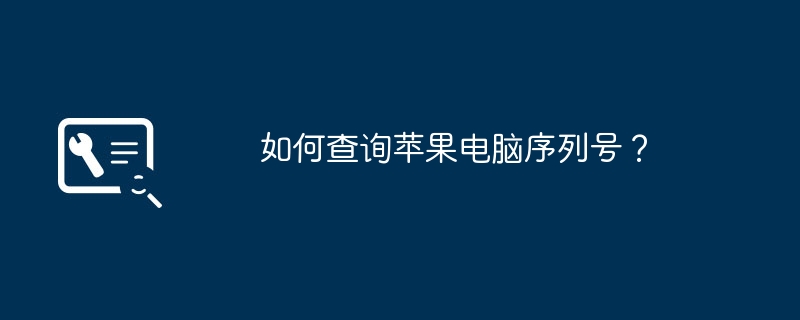 2024年如何查询苹果电脑序列号？