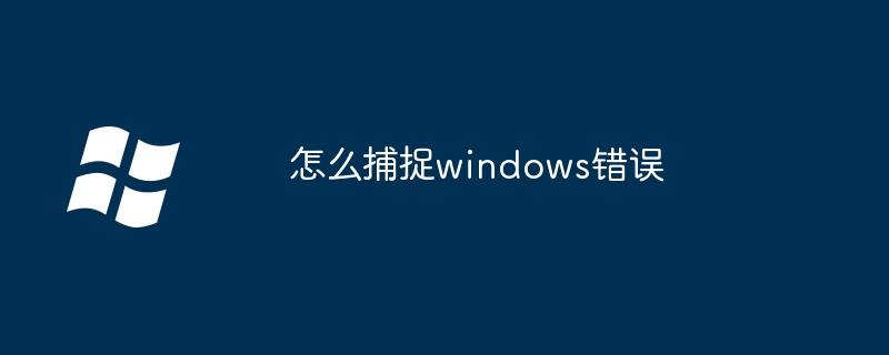 2024年怎么捕捉windows错误