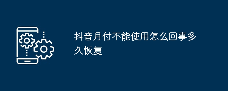 2024年抖音月付不能使用怎么回事多久恢复