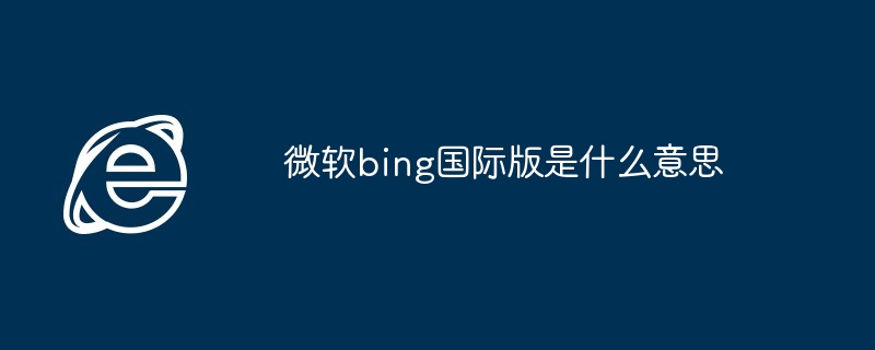 2024年微软bing国际版是什么意思