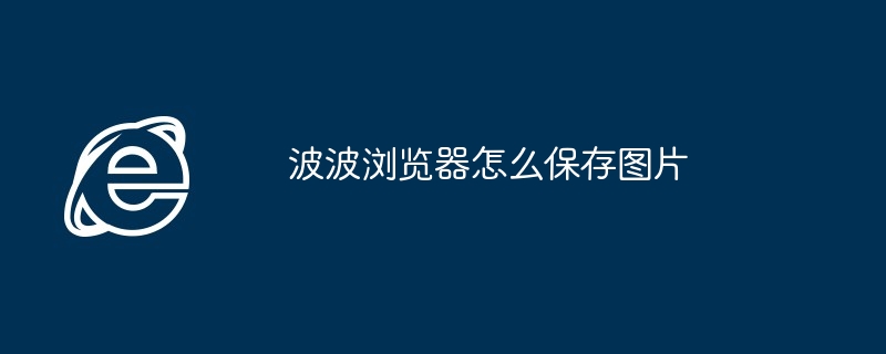 2024年波波浏览器怎么保存图片