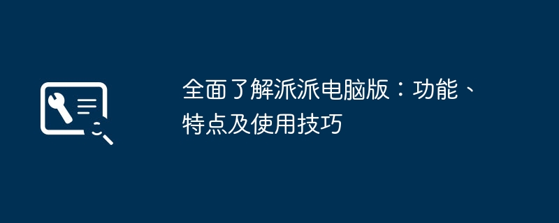 2024年全面了解派派电脑版：功能、特点及使用技巧