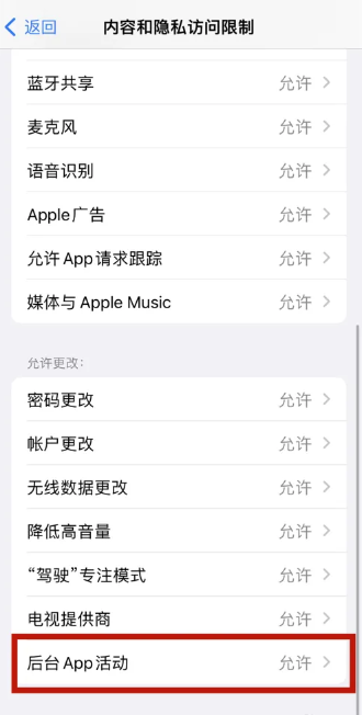 2024年苹果手机怎么限制App后台活动