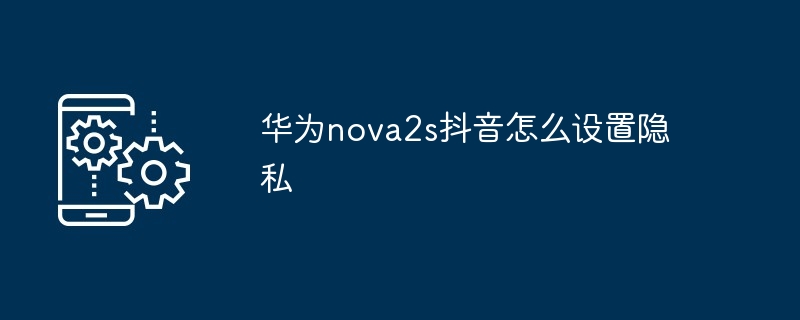 2024年华为nova2s抖音怎么设置隐私