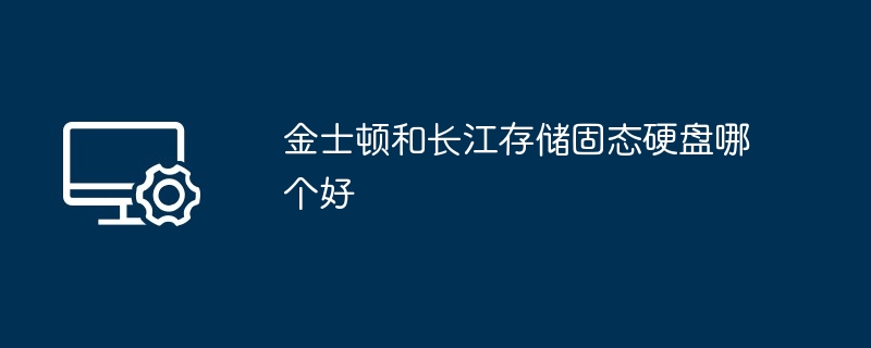 2024年金士顿和长江存储固态硬盘哪个好