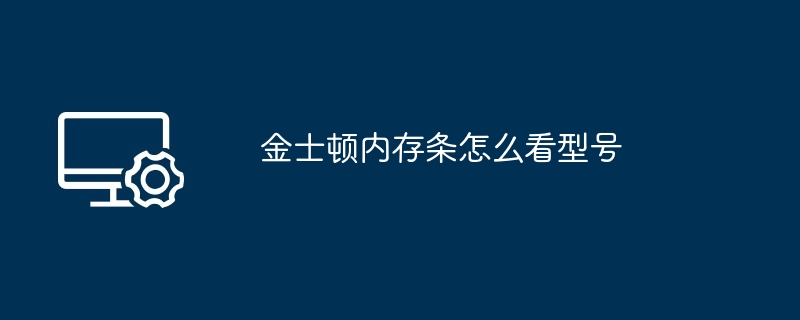 2024年金士顿内存条怎么看型号