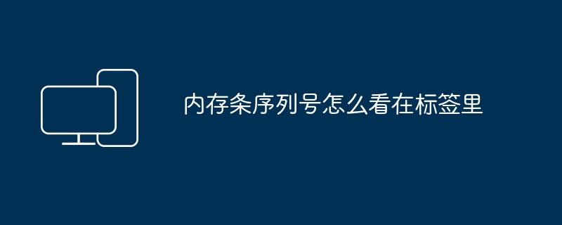 2024年内存条序列号怎么看在标签里