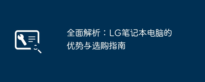 2024年全面解析：LG笔记本电脑的优势与选购指南