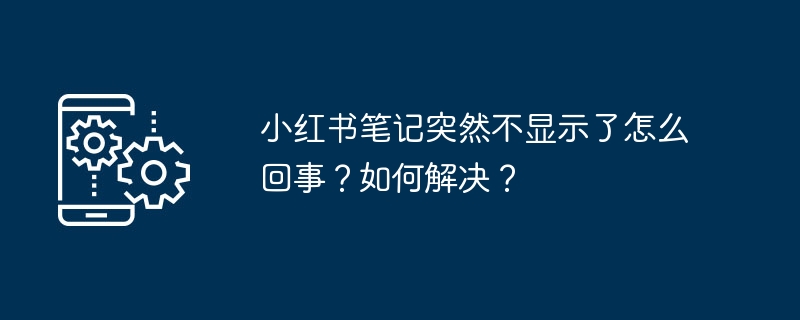 2024年小红书笔记突然不显示了怎么回事？如何解决？