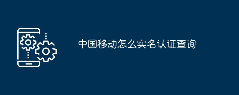 2024年中国移动怎么实名认证查询