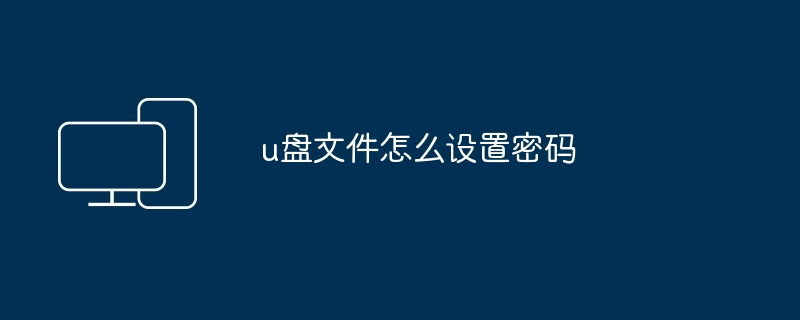 2024年u盘文件怎么设置密码