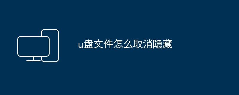 2024年u盘文件怎么取消隐藏