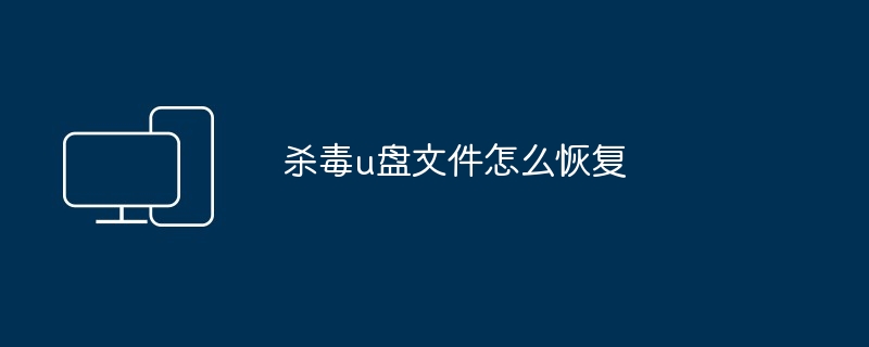 2024年杀毒u盘文件怎么恢复