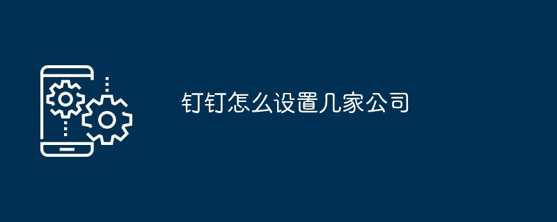 2024年钉钉怎么设置几家公司