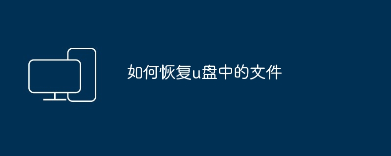 2024年如何恢复u盘中的文件