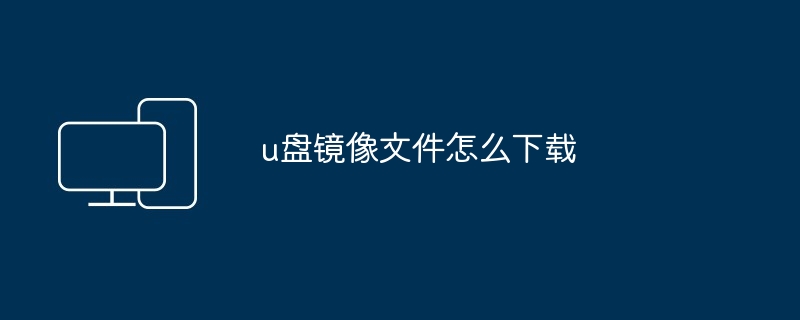 2024年u盘镜像文件怎么下载