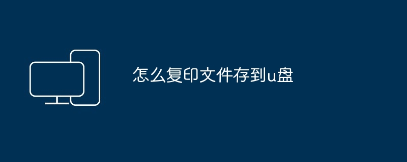 2024年怎么复印文件存到u盘