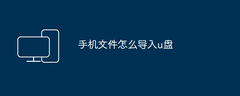 2024年手机文件怎么导入u盘