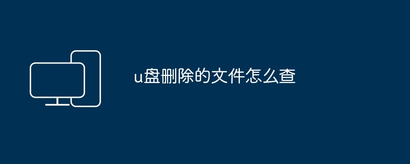 2024年u盘删除的文件怎么查