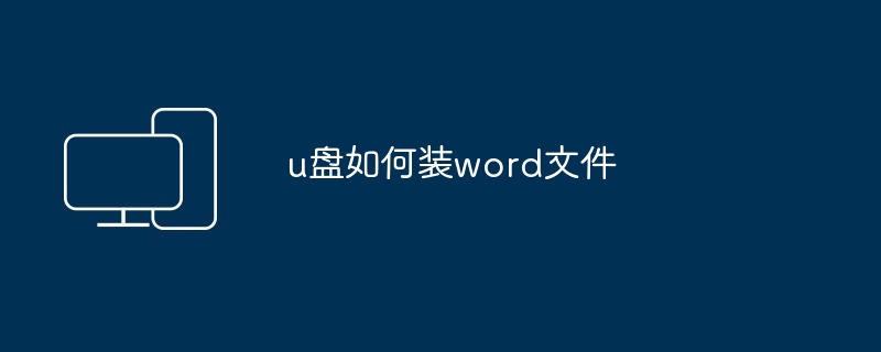 2024年u盘如何装word文件