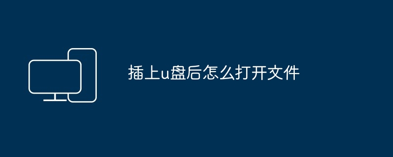 2024年插上u盘后怎么打开文件