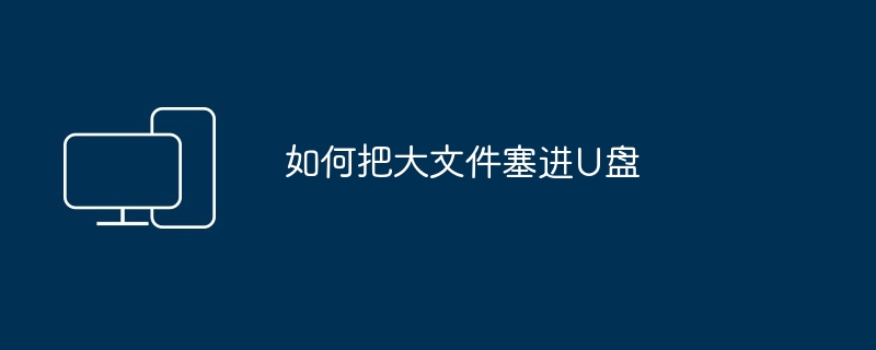 2024年如何把大文件塞进U盘